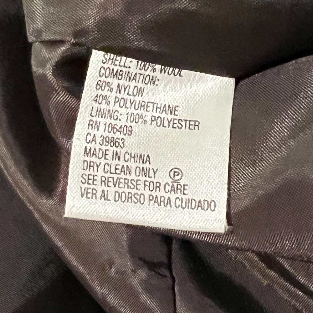 Ladies Antonio Melani Size 10 Green Herringbone Wool Coat - Picture 4 of 4